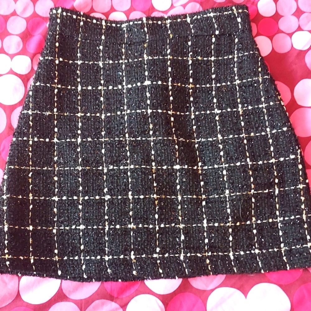 Shein Dazy Small Black Tweed Pencil Skirt